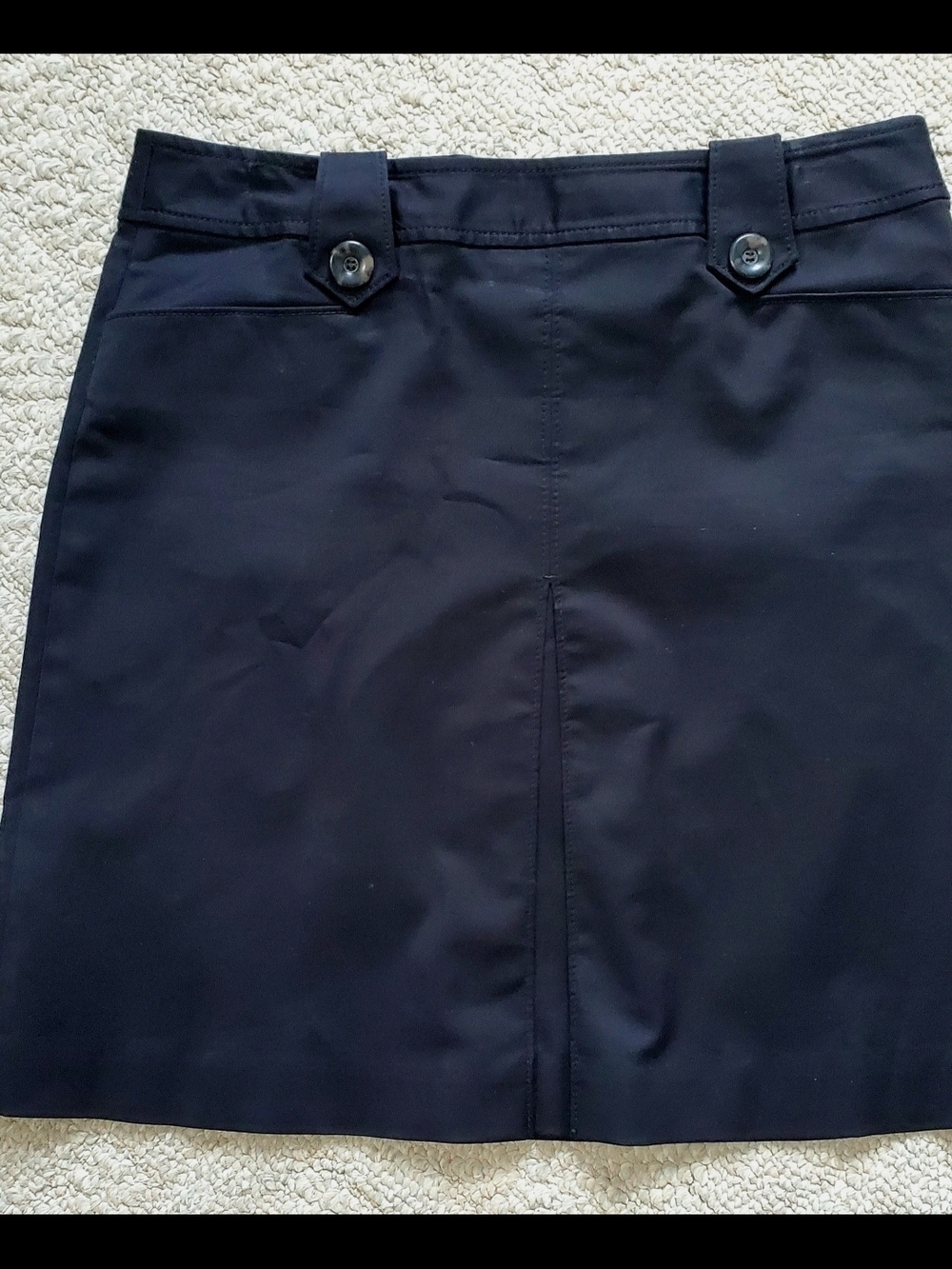 White House Black Market Black A-Line Skirt with Buttoned Belt Loops